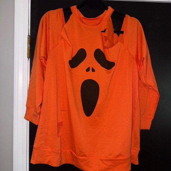 Halloween Women's Top with Shoulder Cut Outs - Picture 3 of 4